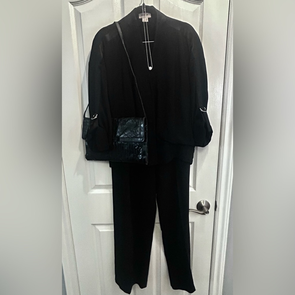 🖤”Proenza Schouler” Black Flat Front Pleated Wide Leg Pants🖤 - Picture 14 of 14